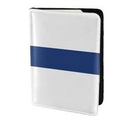 Finnish Flag Printing Cowhide Passport Holder,Passport Cover,Travel Card Cover Case For Men Women,Documents Protector, Black, One Size