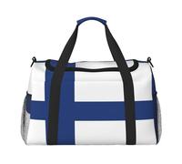 Finnish Flag Travel Bag, Weekender Bags For Women Men For Outdoor Adventures, Ideal For Camping And Hiking, Black, One Size