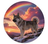 Finnish Lapphund 1000 Piece Jigsaw Pet Dog Circular Jigsaw for Adults And Kids Cool Unique Challenge Games Scene Creative 1000pcs (67.5x67.5cm)
