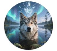 Finnish Lapphund 1000 Piece Jigsaw Puzzles Pet Dog Round Puzzles Stress Reliever Educational Games Beautiful Decoration Puzzle for Travel Gifts,Present 1000pcs (67.5x67.5cm)