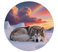 Finnish Lapphund 1000 Piece Jigsaws Pet Dog Round Puzzle for Adults And Kids Cool Unique Challenge Games Scene Creative 1000pcs (67.5x67.5cm)