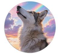 Finnish Lapphund 1000 Piece Jigsaws Pet Dog Round Puzzle for Adults And Kids Modern Unique Challenge Games Scene Creative 1000pcs (67.5x67.5cm)