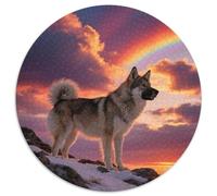 Finnish Lapphund 1000 Pieces Jigsaw Pet Dog Round Puzzle for Adults And Kids Colorful Unique Challenge Games Scene Creative 1000pcs (67.5x67.5cm)