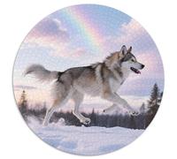 Finnish Lapphund 1000 Pieces Jigsaws Pet Dog Round Jigsaw for Adults And Kids Modern Unique Challenge Games Scene Creative 1000pcs (67.5x67.5cm)