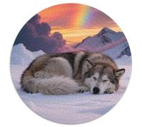 Finnish Lapphund 1000 Pieces Jigsaws Pet Dog Round Puzzles for Adults And Kids Cool Unique Challenge Games Scene Creative 1000pcs (67.5x67.5cm)