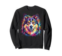 Finnish Lapphund Colorful Dog Portrait Sweatshirt