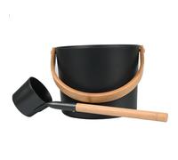Finnish Sauna Set 7L Luxury Sauna Set - Black Aluminium Barrel with Long Handle Spoon | Matching Soma for Men and Women | Ideal for Spa and Relaxation