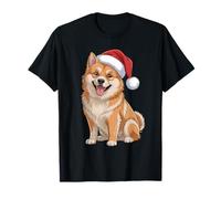 Finnish Spitz Dog Christmas Santa Hat Pet Dog Lovers Funny T-Shirt