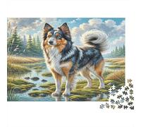 Finnish Spitz Heavyweight Paper Collie Mix by Rocky Forest Stream Jigsaw Puzzle Relaxing Puzzle Gift 70x50cm/1000pcs
