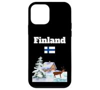 Finnish winter trip souvenir reindeer lover Finland flag Case for iPhone 12 mini