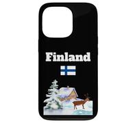 Finnish winter trip souvenir reindeer lover Finland flag Case for iPhone 13 Pro