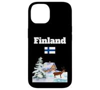 Finnish winter trip souvenir reindeer lover Finland flag Case for iPhone 14