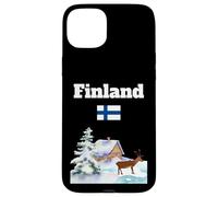 Finnish winter trip souvenir reindeer lover Finland flag Case for iPhone 15 Plus
