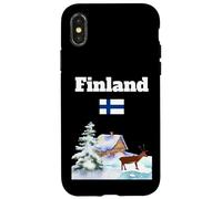 Finnish winter trip souvenir reindeer lover Finland flag Case for iPhone X/XS