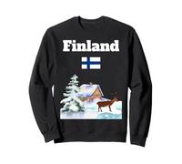 Finnish winter trip souvenir reindeer lover Finland flag Sweatshirt