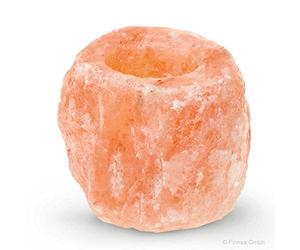 Finnsa Himalayan Salt Crystal Candle Holder, Orange, 1200 grams, 10 cm Diameter, 8 cm Height