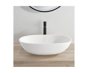 Fino Stone Almeria Matt White Countertop Stone Basin - 550mm Transform Your Bathroom into a Modern Luxury Space with a Modern Designer Fino Stone Basin