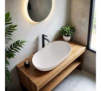 Fino Stone Isabena Matt White Countertop Stone Basin - 540mm Transform Your Bathroom into a Modern Luxury Space with a Modern Designer Fino Stone Basin