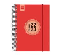 Finocam - 2022 2023 Diary Espir Label 1 Day Page September 2022 - August 2023 (12 Months) Catalan Red