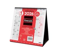 Finocam - 2026 Desk Writing Calendar with Month to View Tabs January - December 2026 (12 Months) | 2026 Calendar to Note | Neutral Monthly Planner - English