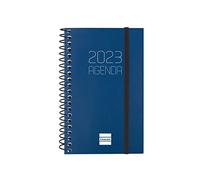 Finocam - Agenda 2023 Opaque Spiral Week Horizontal View January 2023 - December 2023 (12 months) Blue Catalan