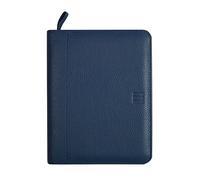 Finocam - Andrea 2025 Open Leather Zipper Organizer Agenda Week to View Vertical January 2025 - December 2025 (12 months) Catalan Blue
