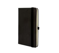 Finocam - Black Plain Class Notebook, Hard Cover, Micro-Perforated Pages, Elastic closure, Pen Loop, 192 Pages