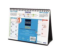 Finocam - Calendar 2024 Desktop Color for Writing January 2024 - December 2024 (12 Months) Spanish Color