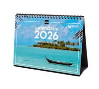 Finocam - Desktop Calendar 2026 Month View January - December 2026 + Sep.- Dec. 2025 (4 months) reduced | Calendar 2026 | Paradise landscapes images - English