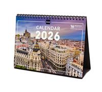 Finocam - Desktop Calendar 2026 Month View January - December 2026 + Sep.- Dec. 2025 (4 months) reduced | Calendar 2026 | Images Madrid - International