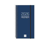 Finocam - DuoBand 2026 Diary with Notepad 1 Day Page January 2026 - December 2026 (12 months) Spanish Blue