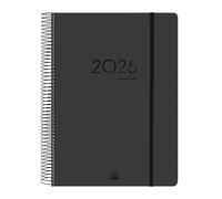 Finocam - Ikon 16-Month Planner 2025-2026 Page-A-Day September 2025 - December 2026 (16-Month) International Black