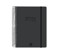 Finocam - Ikon 16-Month Planner 2025-2026 Page-A-Day September 2025 - December 2026 (16-Month) International Black
