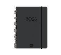 Finocam - Ikon 16-Month Planner 2025-2026 Vertical Week View September 2025 - December 2026 (16 Months) International Black