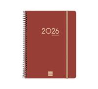 Finocam - Ikon 16-Month Planner 2025-2026 Vertical Week View September 2025 - December 2026 (16 Months) International Burgundy