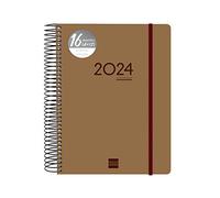 Finocam - Ikon Brown International 16-Month Planner 2023-2024 Page-A-Day September 2023 - December 2024 (16-Month)