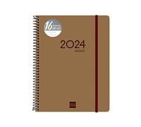 Finocam - Ikon International Brown 16-Month Planner 2023-2024 Vertical Week View September 2023 - December 2024 (16-Month)
