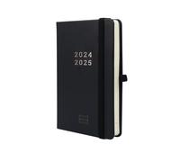 Finocam - Minimal 2024-2025 18-Month Diary Horizontal Week View July 2024 - December 2025 (18 Months) Black International
