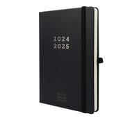 Finocam - Minimal 2024-2025 18-Month Diary Horizontal Week View July 2024 - December 2025 (18 Months) Black International