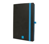 Finocam - Modern Dotted Black Notebook, Soft Cover, Micro-Perforated Pages, Elastic closure, Pen Loop, 144 Pages