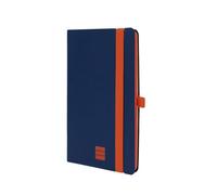 Finocam - Modern Dotted Blue Notebook, Soft Cover, Micro-Perforated Pages, Elastic closure, Pen Loop, 144 Pages