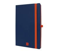 Finocam - Modern Dotted Blue Notebook, Soft Cover, Micro-Perforated Pages, Elastic closure, Pen Loop, 144 Pages