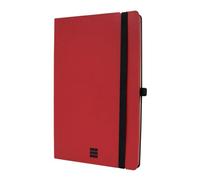 Finocam - Modern Dotted Red Notebook, Soft Cover, Micro-Perforated Pages, Elastic closure, Pen Loop, 144 Pages