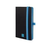 Finocam - Modern Plain Black Notebook, Soft Cover, Micro-Perforated Pages, Elastic closure, Pen Loop, 144 Pages