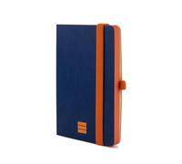 Finocam - Modern Plain Blue Notebook, Soft Cover, Micro-Perforated Pages, Elastic closure, Pen Loop, 144 Pages