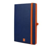 Finocam - Modern Plain Blue Notebook, Soft Cover, Micro-Perforated Pages, Elastic closure, Pen Loop, 144 Pages