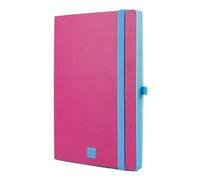 Finocam - Modern Plain Pink Notebook, Soft Cover, Micro-Perforated Pages, Elastic closure, Pen Loop, 144 Pages