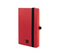 Finocam - Modern Plain Red Notebook, Soft Cover, Micro-Perforated Pages, Elastic closure, Pen Loop, 144 Pages