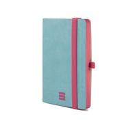 Finocam - Modern Plain Sky Blue Notebook, Soft Cover, Micro-Perforated Pages, Elastic closure, Pen Loop, 144 Pages