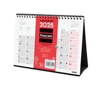 Finocam - Neutral Desk Calendar to Write 2025 1 Month Per Page January 2025 - December 2025 (12 Months) French
